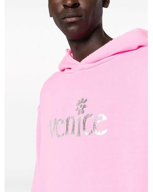ERL Sudadera Venice con logo estampado - Rosa