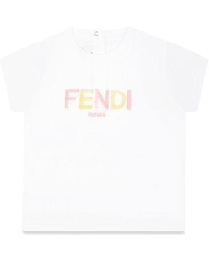 Fendi Dyed Jersey T Shirt - White