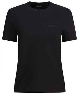 Jacquemus T-Shirt With Logo Patch - Black