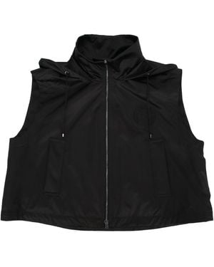 Fendi Leisure Hooded Vest Logo - Black