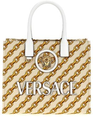 Versace Small 'kettingstrepen La Medusa' Boodschappentas - Metallic
