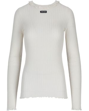 Miu Miu Maglieria Seidenrippen F.18 - Weiß