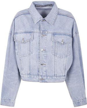 Alexander Wang Boxy Fit Denim Trucker Jacket - Blue