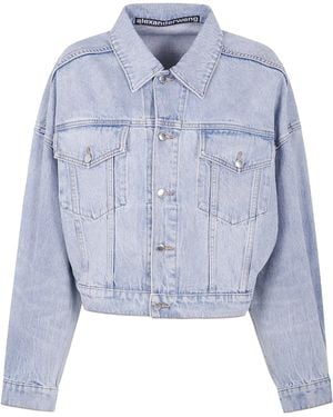 Alexander Wang Boxy Fit Denim Trucker Jacket - Blau