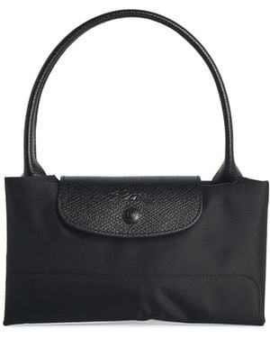 Longchamp Bag With Tela 'L Le Pliage One' Handle - Black