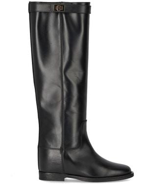 Via Roma 15 Santa Monica Boot With Padlock - Black