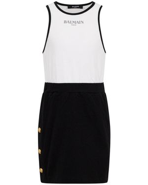 Balmain Dress With Logo - White