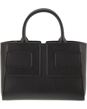 Elisabetta Franchi Mittelgroße Tragetasche mit Logo - Schwarz