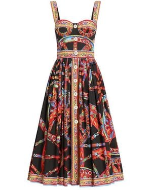 Dolce & Gabbana Dolce & Gabbana Carretto-Print Poplin Maxi Dress - White