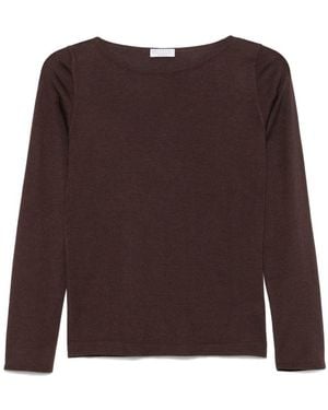 Brunello Cucinelli Kaschmirboot -Hals -Pullover - Braun