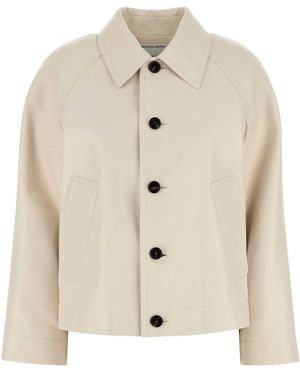 Bottega Veneta Ivory Leather Jacket - Natural
