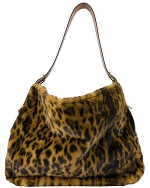 Zadig & Voltaire Jane Hobo Schoudertas Fake Fur Brown - Bruin