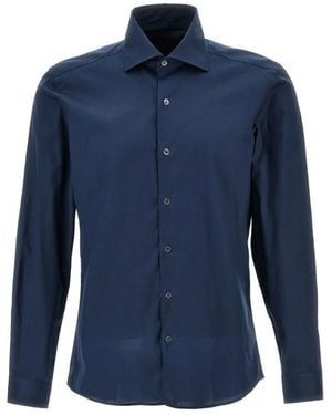 Fay French Collar Shirt - Blue