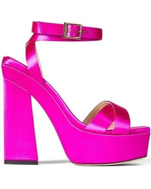 Jimmy Choo Gaia Sandalen Met Plateauzool - Roze