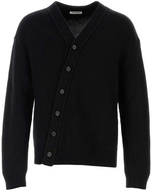 Jil Sander V Neck Cardigans - Black