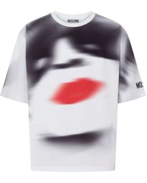 Moschino T-Shirt Mit Grafischem Print - Grau