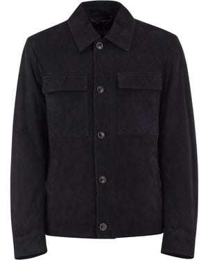 Herno Goatskin Suede Jacket - Black