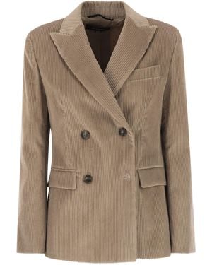 Weekend by Maxmara Katanga Blazer aus Baumwollsamt - Braun