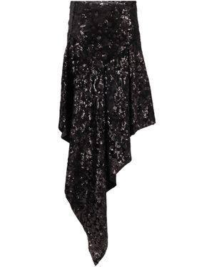 Niccolò Pasqualetti Falda Cascata Terciopelo bordado con lentejuelas florales - Negro