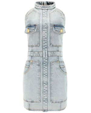 Balmain Denim-Minikleid - Blau