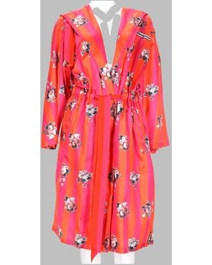 Golden Goose Vibrant Fuchsia Coat With Floral Prints - Red