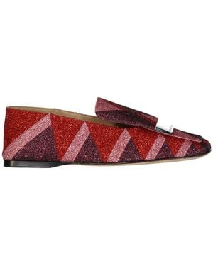 Sergio Rossi Glitter -Slipper - Rot
