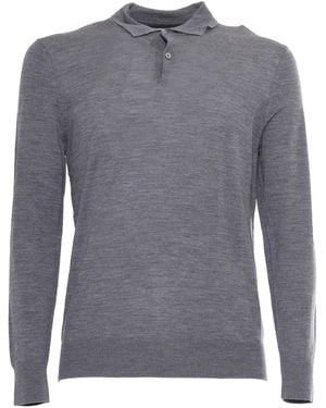 Ballantyne Polo Neck Pullover - Grey