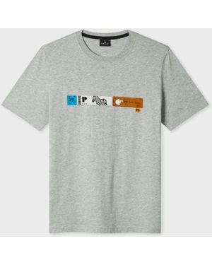 Paul Smith Heren Reg Fit T-shirtstrip - Grijs