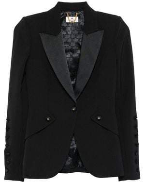 Elisabetta Franchi Tailored Blazer With Satin Lapel - Schwarz
