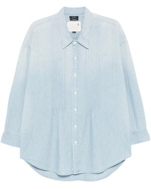 R13 Pleated Chambray Shirt - Blau