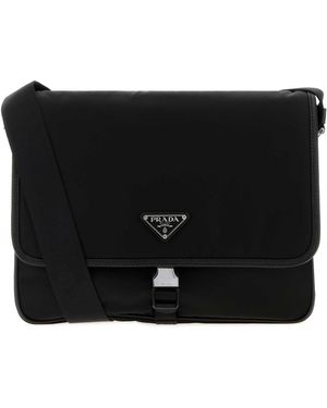 Prada Canvas Shopping Bag - Black