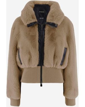 Pinko Fake Fur Jacket - Brown