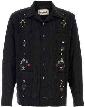 BAZISZT Cotton Byrsa Shirt - Black