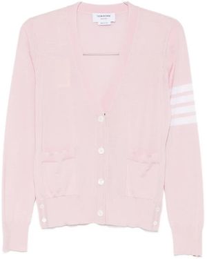 Thom Browne Gestreifter Pullover mit Tasche - Pink