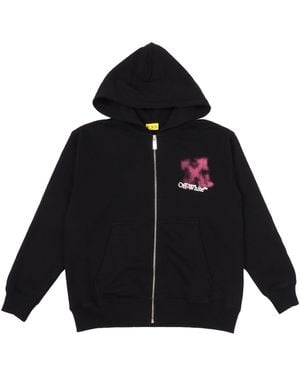 Off-White c/o Virgil Abloh Arrow Spray Hoodie Zip Up Fuchsi - Black