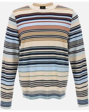 Paul Smith Multicolor Merino Wool Sweater - Blauw
