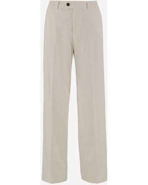 Berwich Stretch Cotton Silk Trousers - Natural