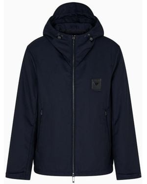 Emporio Armani Jacket With Hood And Visor - Blue