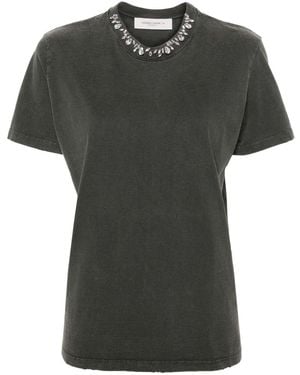 Golden Goose Crystal-Embellished Cotton T-Shirt - Green