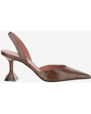 AMINA MUADDI Holli Leather Slingbacks - Brown