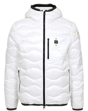 Blauer Mäntel weiß