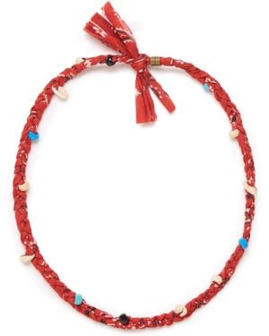 Alanui Bandana & Cowrie Shell Neckla Rouge Multic