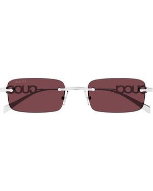 Gucci Sonnenbrille Gg1808 S 004 Silber/Rot Herren - Braun