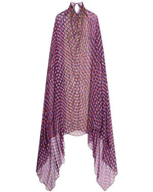 Dries Van Noten Cape-Kleid Mit Polka Dots - Lila