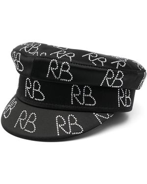Ruslan Baginskiy Baker Boy Logo Strass Hat - Zwart