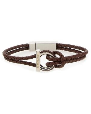 Ferragamo Bracelet Gancini Leather Calf Bracelets - White