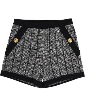 Balmain Tweed Checks Shorts - Black