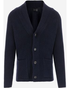 Tagliatore Jackson Stretch Wool Cardigan - Blue