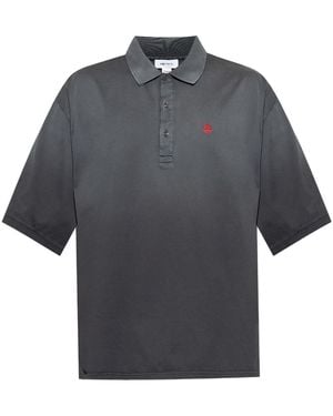 McQueen Polo Con Ricamo Skull - Grigio