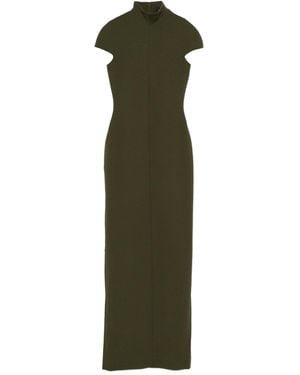 Solace London Vestido Largo Con Cuello Alto - Verde